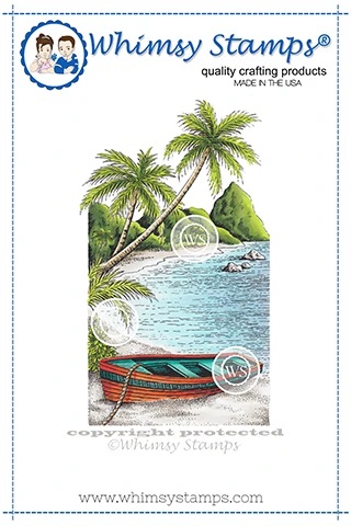 Whimsy Stamps - Tropical Cove Rubber Cling Stamp