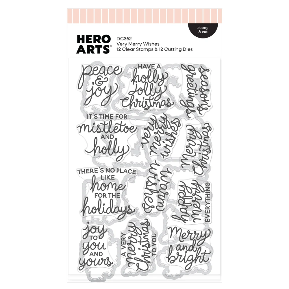 **NEW* - Spellbinders - Hero Arts Very Merry Wishes Stamp & Cut
