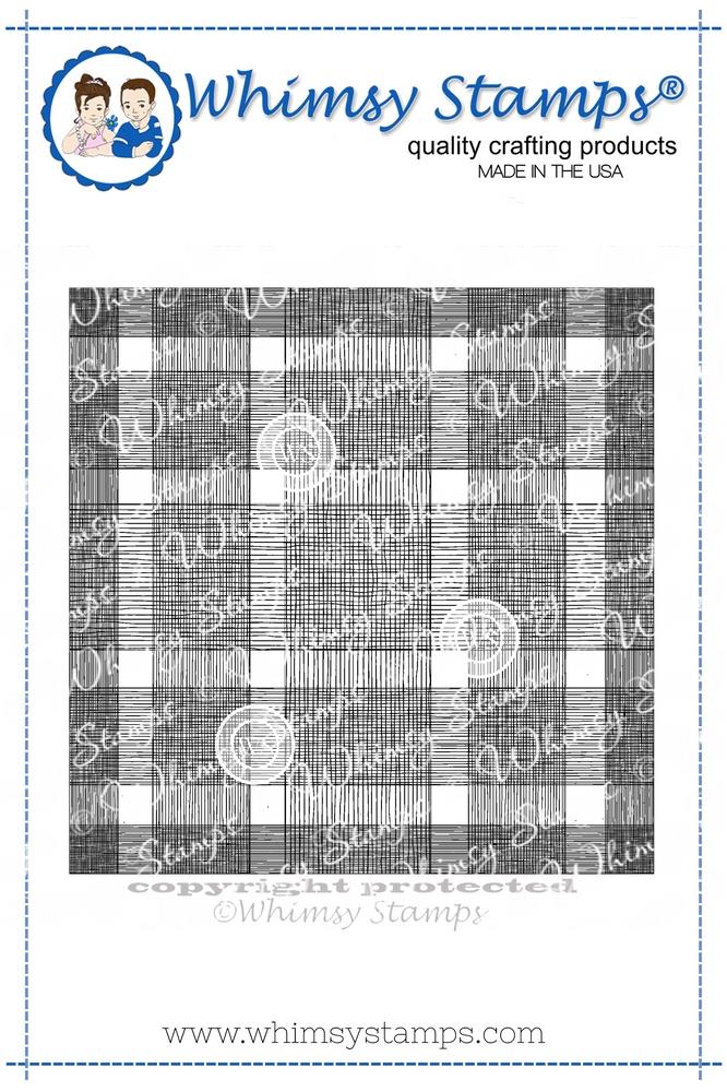 Whimsy Stamps - Buffalo Plaid Background Rubber Cling Stamp