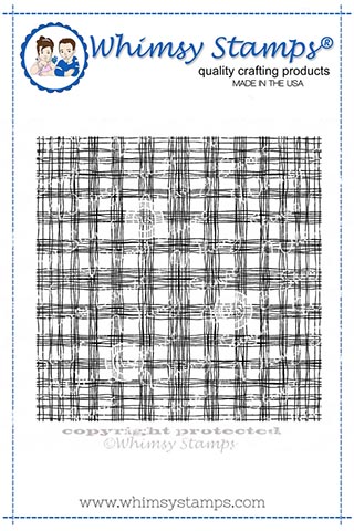 Whimsy Stamps - Scratchy Plaid Background Rubber Cling Stamp