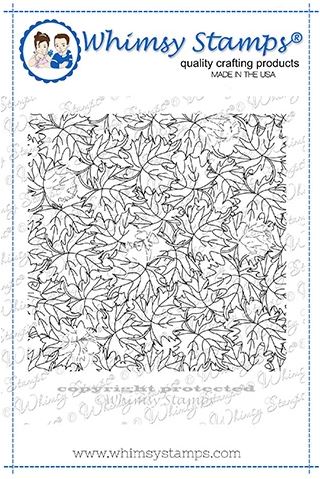 Whimsy Stamps - Falling Leaves Background Rubber Cling Stamp