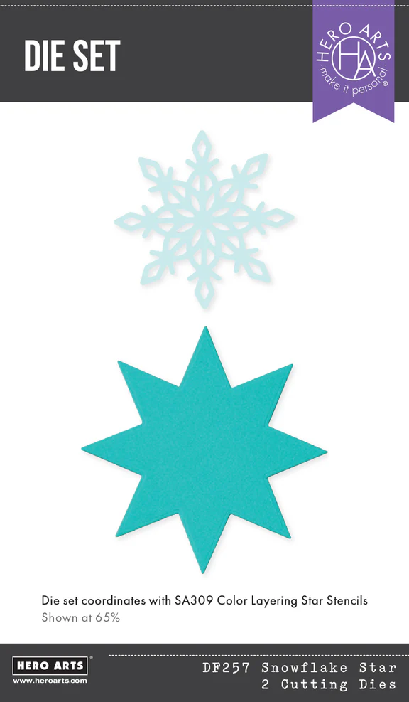 Spellbinders - Hero Arts Snowflake Star Etched Dies from the Very Merry Collection (SO)