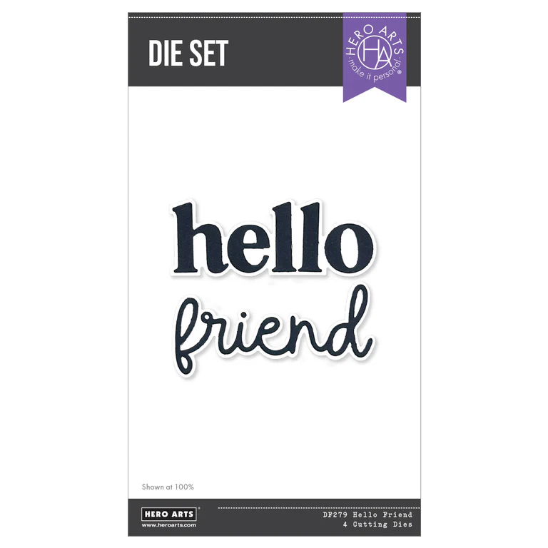 *NEW* - Spellbinders - Hero Arts Hello Friend Die Set