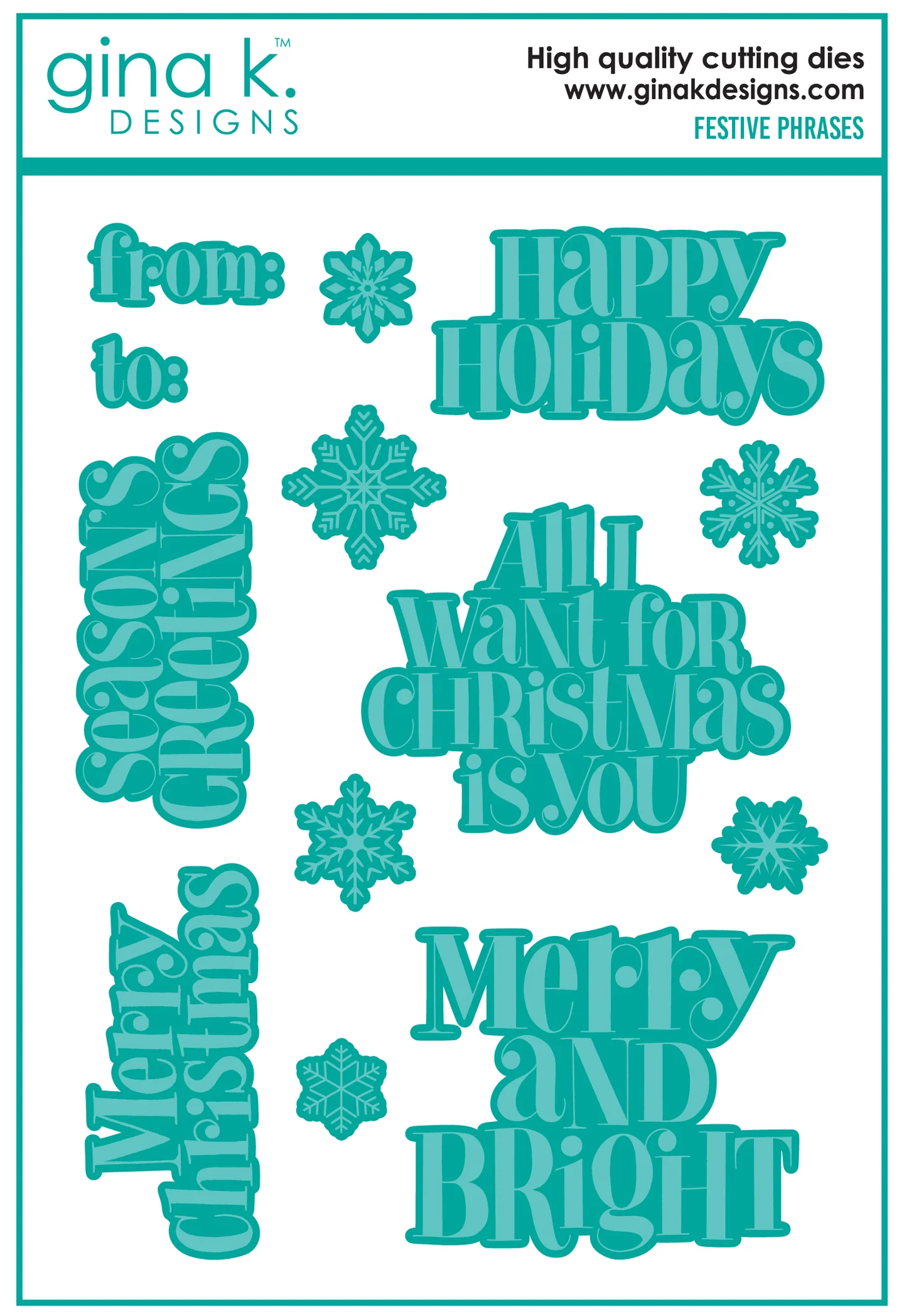 Gina K Designs - Festive Phrases - DIE