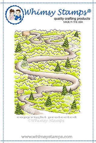 Whimsy Stamps - Path in the Woods Rubber Cling Stamp
