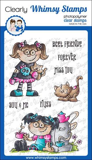 Whimsy Stamps - Goth Doll Girl Clear Stamps