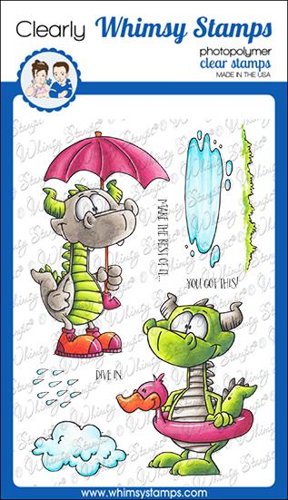 Whimsy Stamps - Dragon Water Fun Clear Stamps