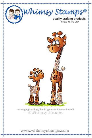 Whimsy Stamps - Giraffe Momma and Baby Rubber Cling Stamp