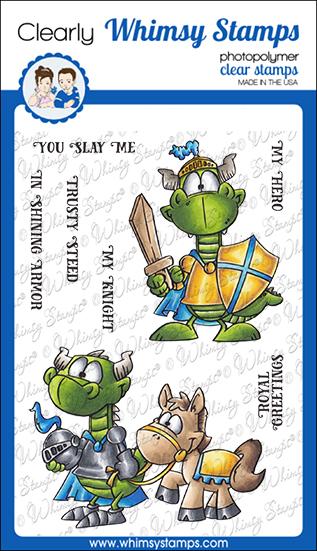Whimsy Stamps - Knight Dragons Clear Stamps