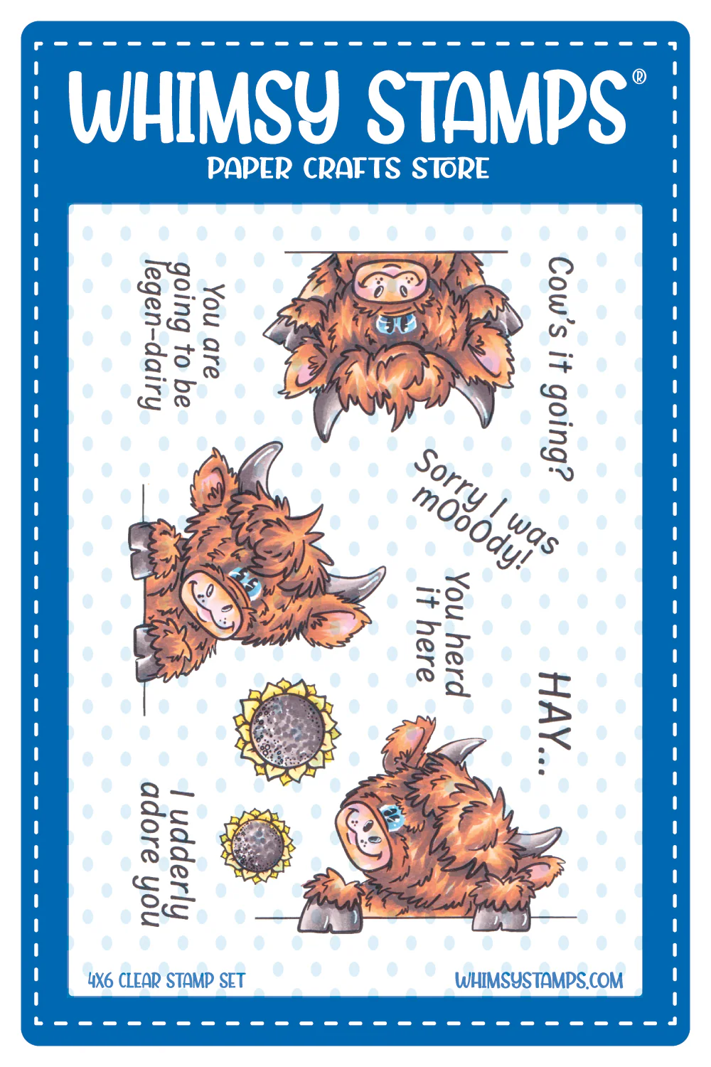 Whimsy Stamps - Cow Crazy Clear Stamps