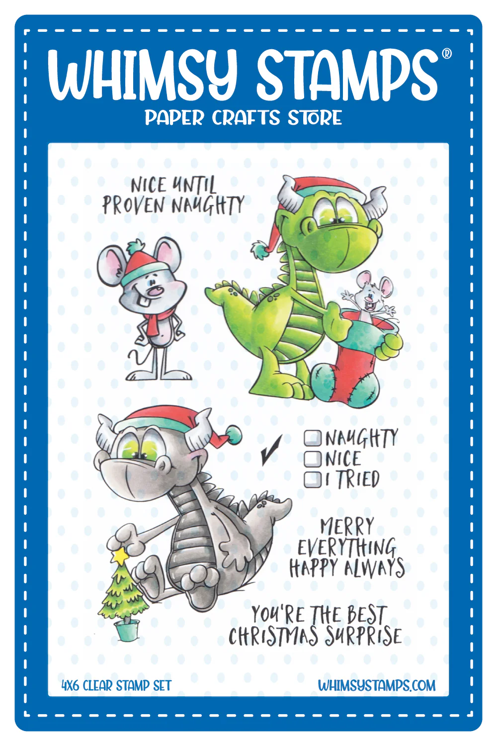 Whimsy Stamps - Dudley and Friend Christmas Clear Stamps