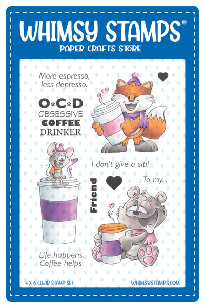 Whimsy Stamps - Give a Sip Clear Stamps