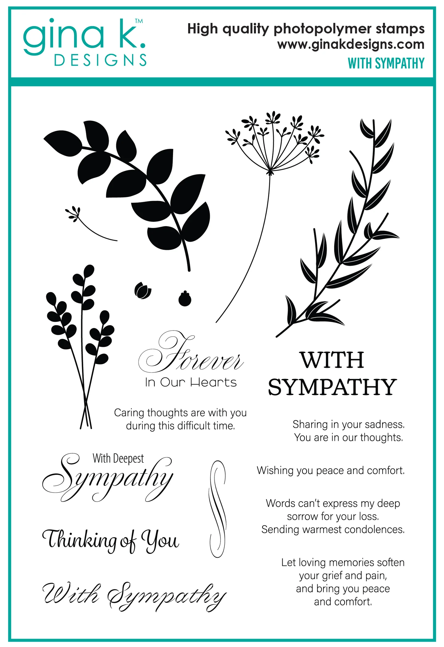 Gina K Designs - With Sympathy - STAMPS