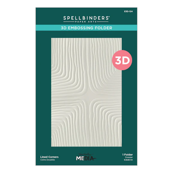 Spellbinders - Lined Corners 3D Embossing Folder from the Modern Botanicals Collection by Dina Wakley