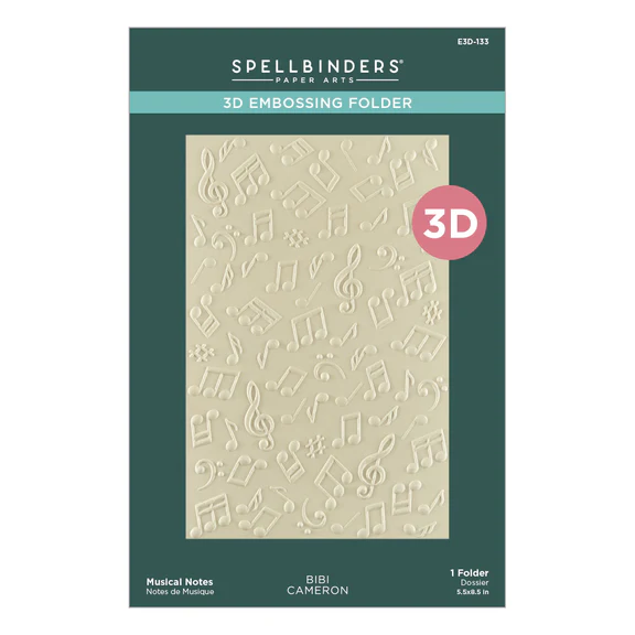 *NEW* - Spellbinders - Musical Notes 3D Embossing Folder from the Bibi's Musical Notes Collection by Bibi Cameron