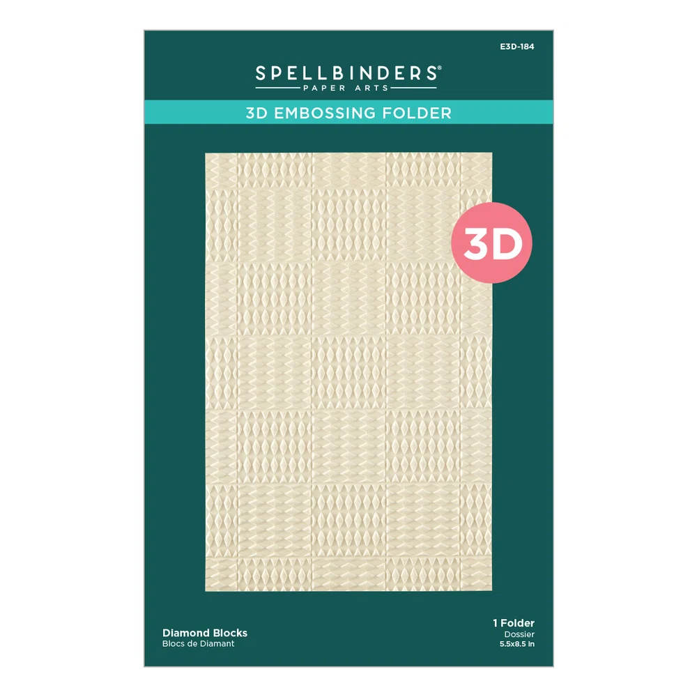 **NEW* - Spellbinders - Diamond Blocks 3D Embossing Folder