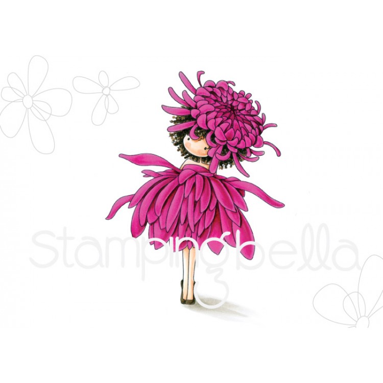 Stamping Bella - Tiny Townie garden girl chrysanthemum