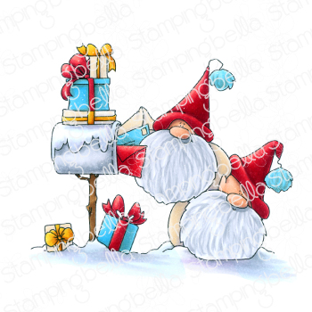 Stamping Bella - CHRISTMAS CARD GNOMES RUBBER STAMP