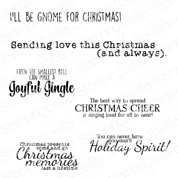 Stamping Bella - FESTIVE GNOME SENTIMENT SET RUBBER STAMP