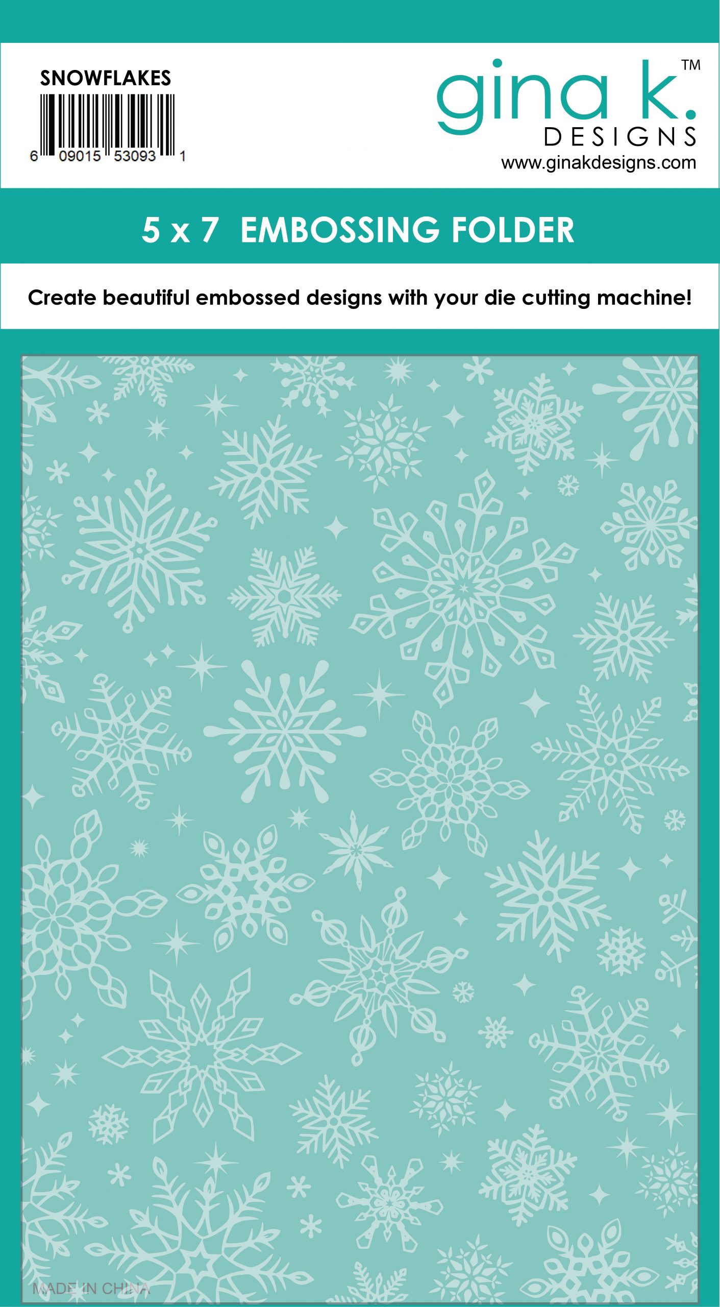 Gina K Designs - Snowflakes - EMBOSSING FOLDER