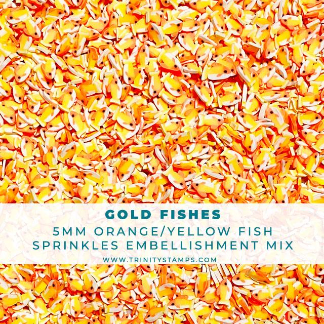 Trinity Stamps - Gold Fishes- Clay Fish Sprinkles Embellishment Mix