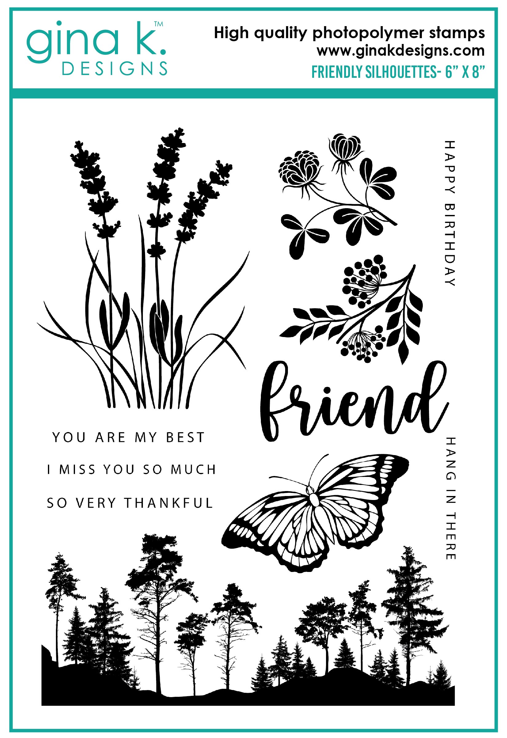 Gina K Designs - Friendly Silhouettes - STAMPS
