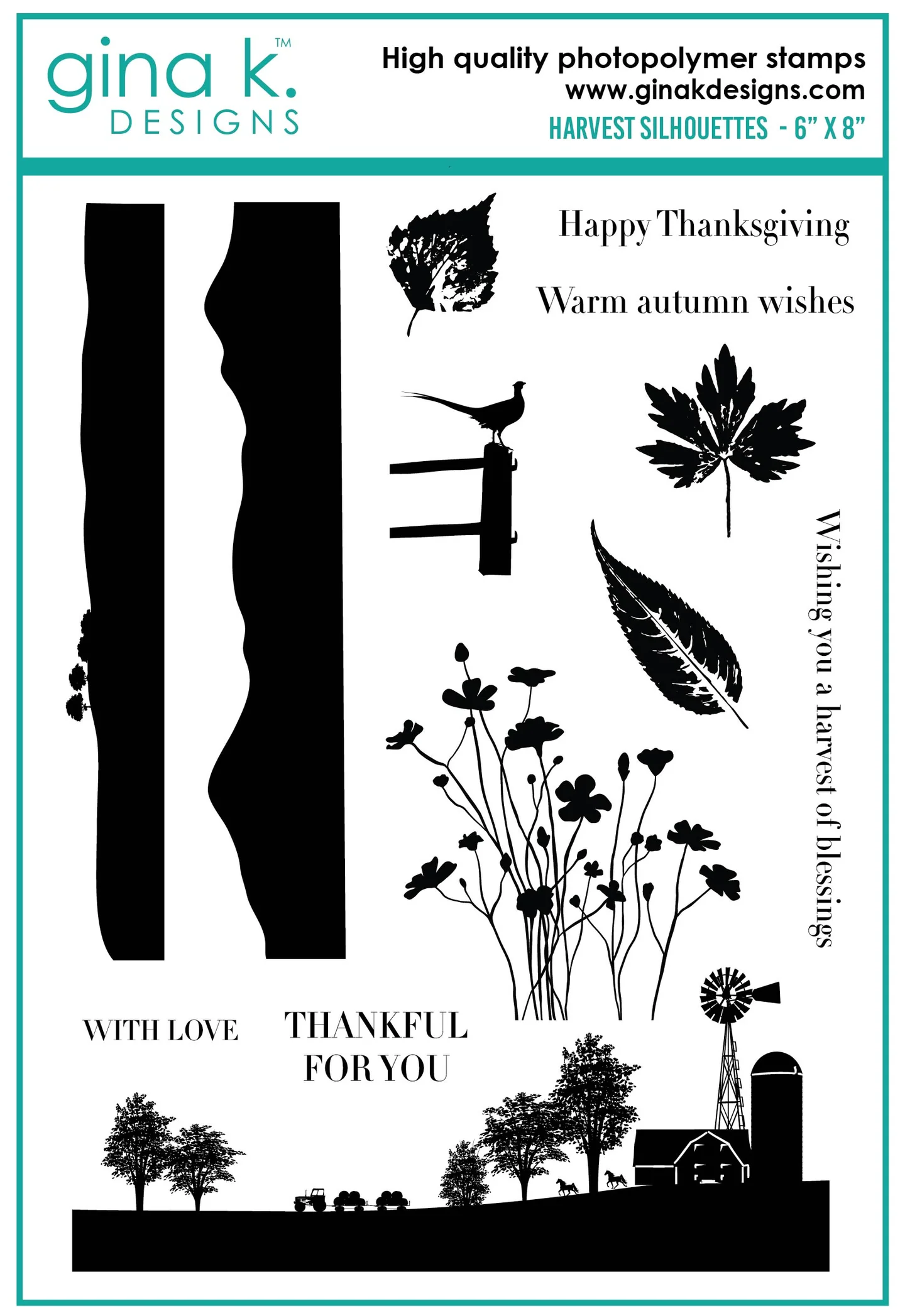Gina K Designs - Harvest Silhouettes - STAMPS