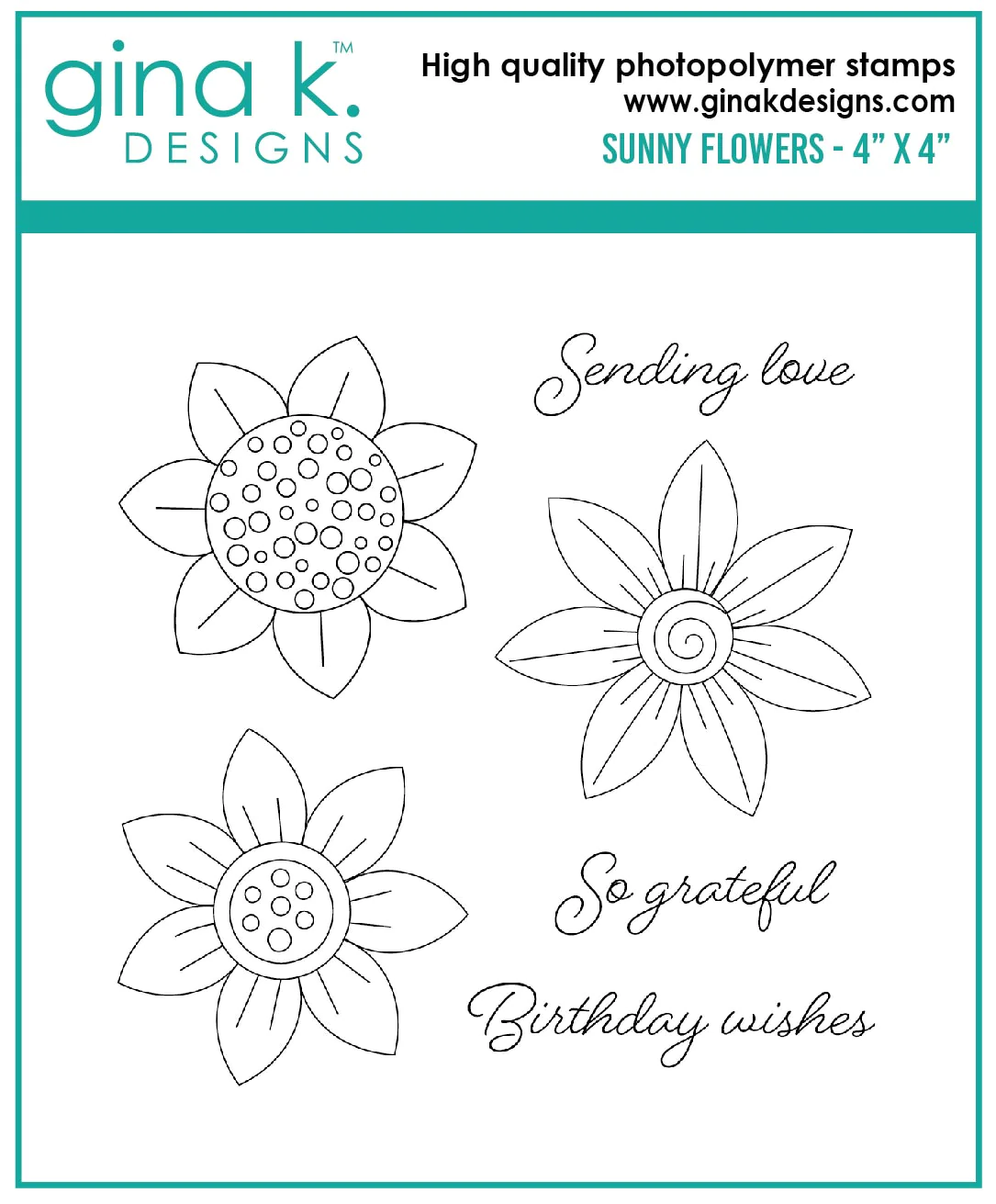 Gina K Designs - Sunny Flowers - STAMPS