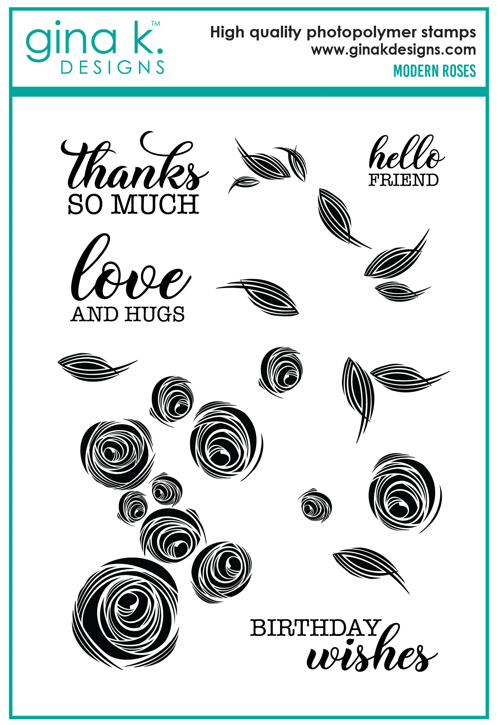 Gina K Designs - Modern Roses - STAMPS