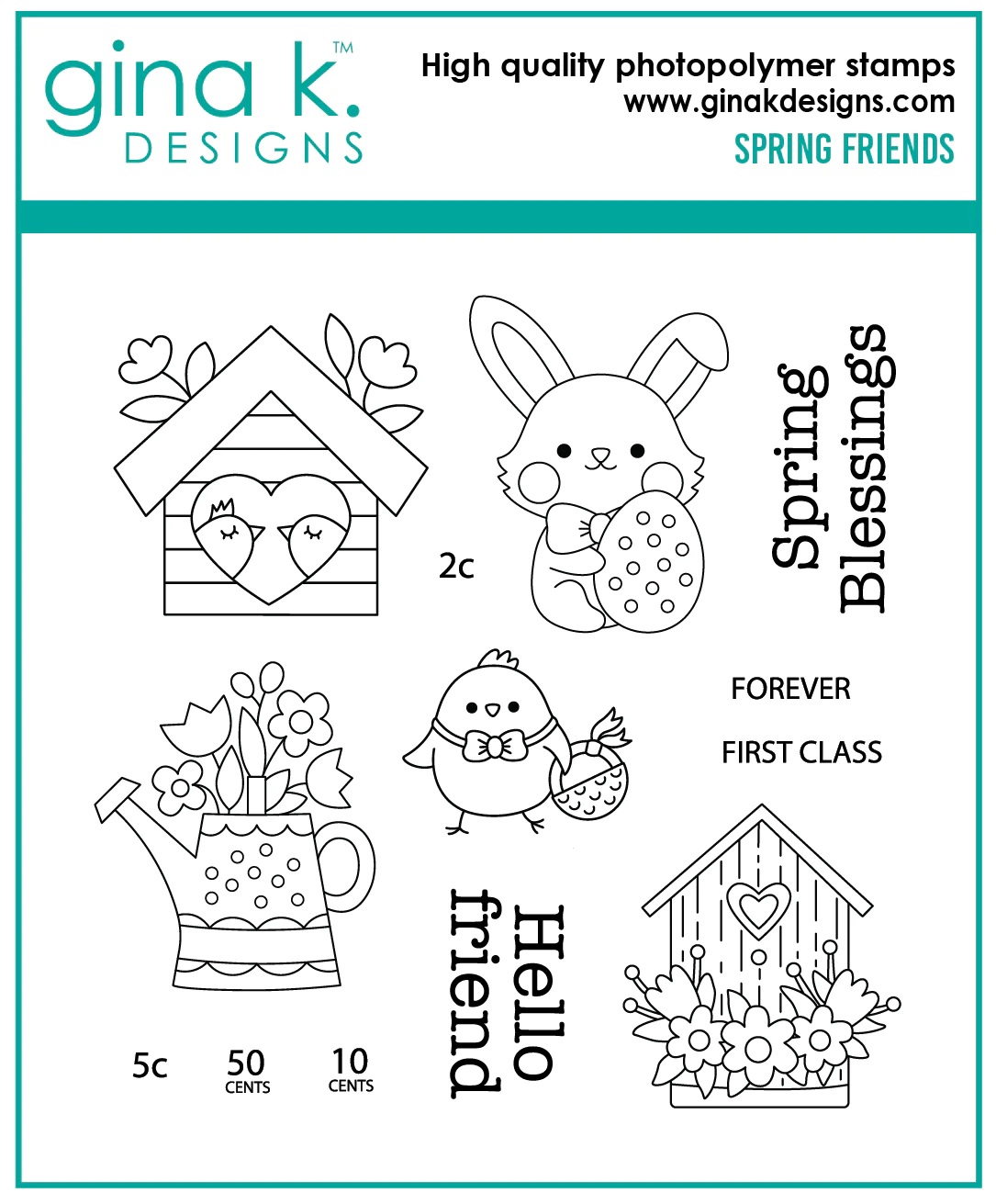 Gina K Designs - Spring Friends - STAMPS