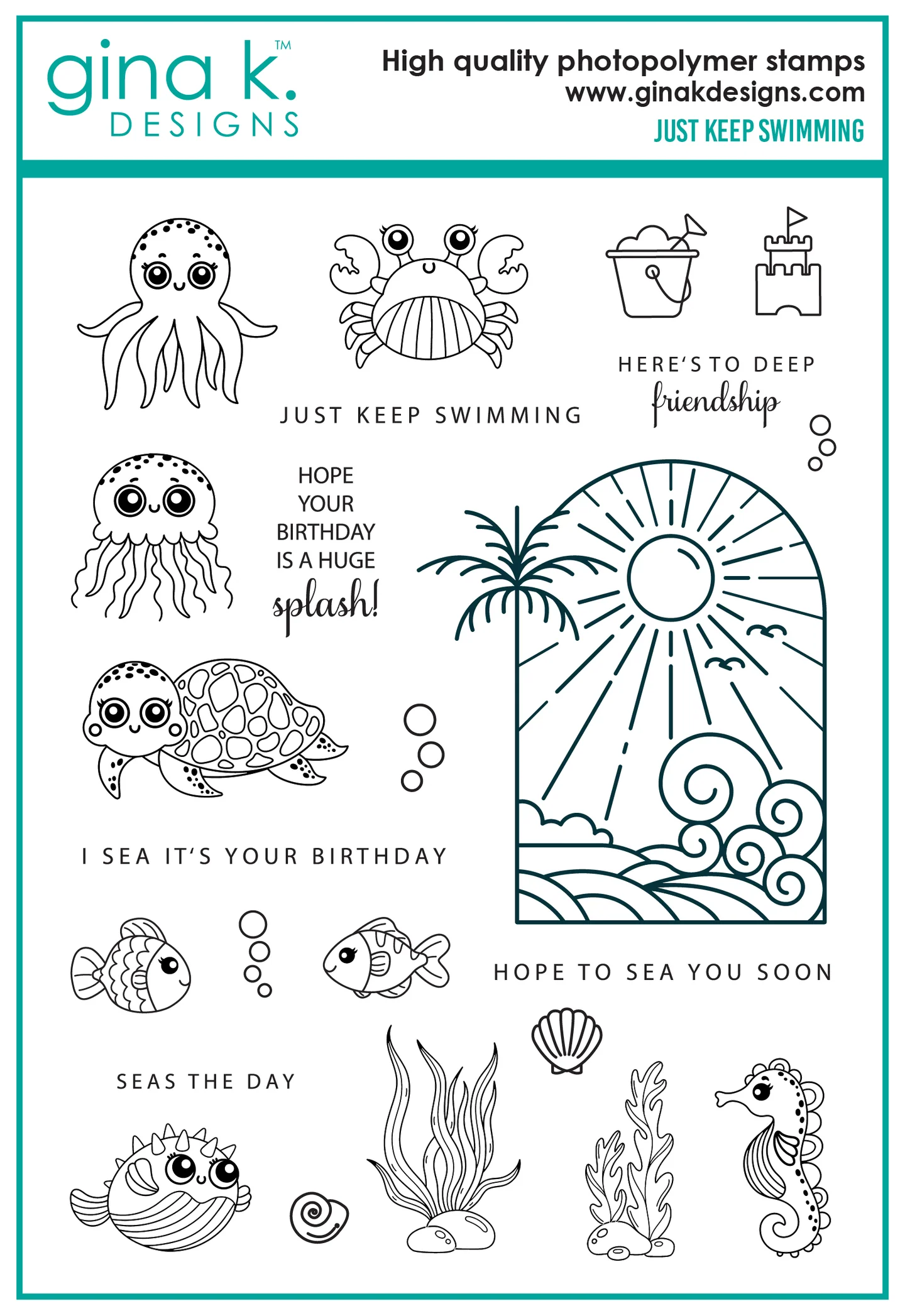 Gina K Designs - Just Keep Swimming - STAMPS