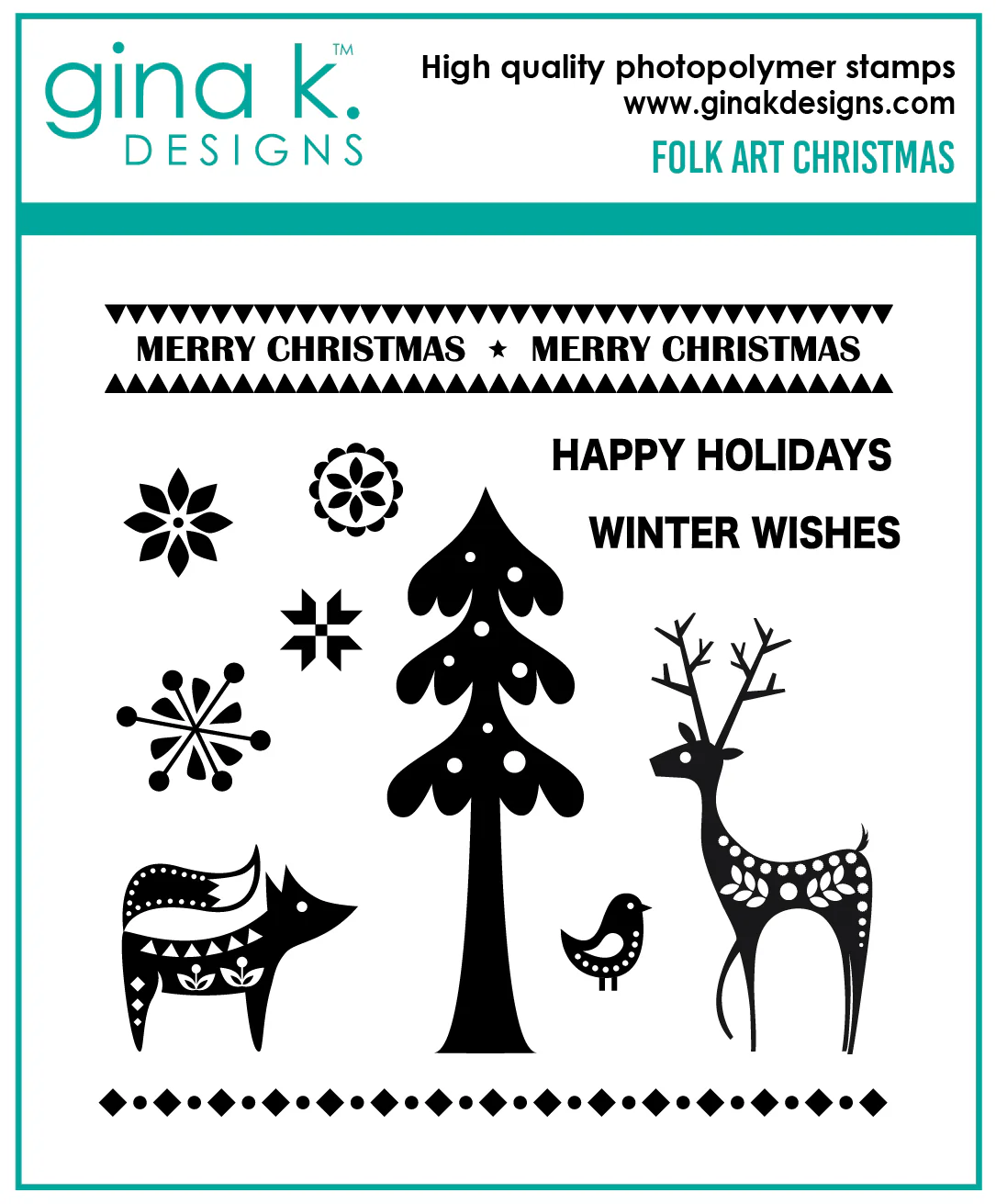 Gina K Designs - Folk Art Christmas - STAMPS