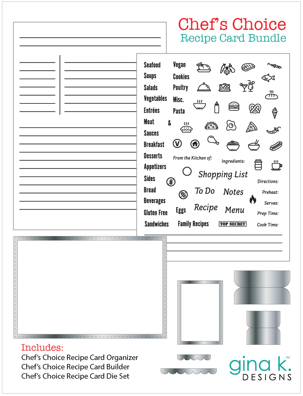 Gina K Designs - Chef's Choice Recipe Card - BUNDLE