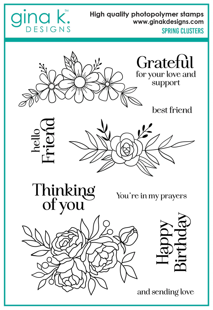 **NEW* - Gina K Designs - Spring Clusters - STAMPS