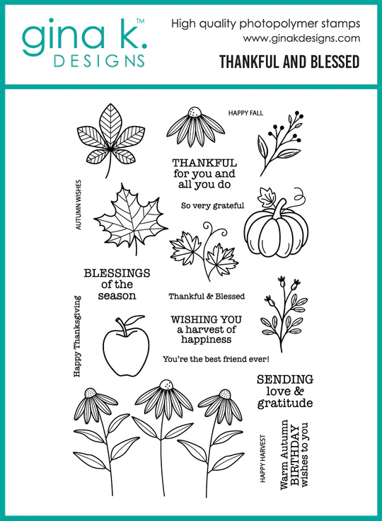 **NEW* - Gina K Designs - Thankful and Blessed - STAMPS