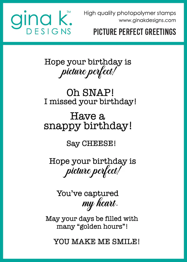 **NEW* - Gina K Designs - Picture Perfect Greetings - STAMPS