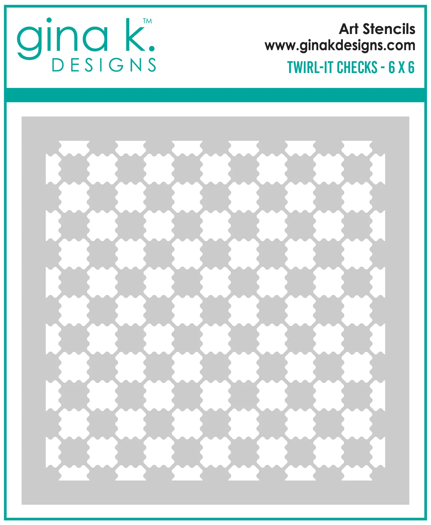 Gina K Designs - Twirl-it Checks - STENCIL
