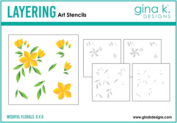 Gina K Designs - Wishful Florals Layering Stencil - STENCIL