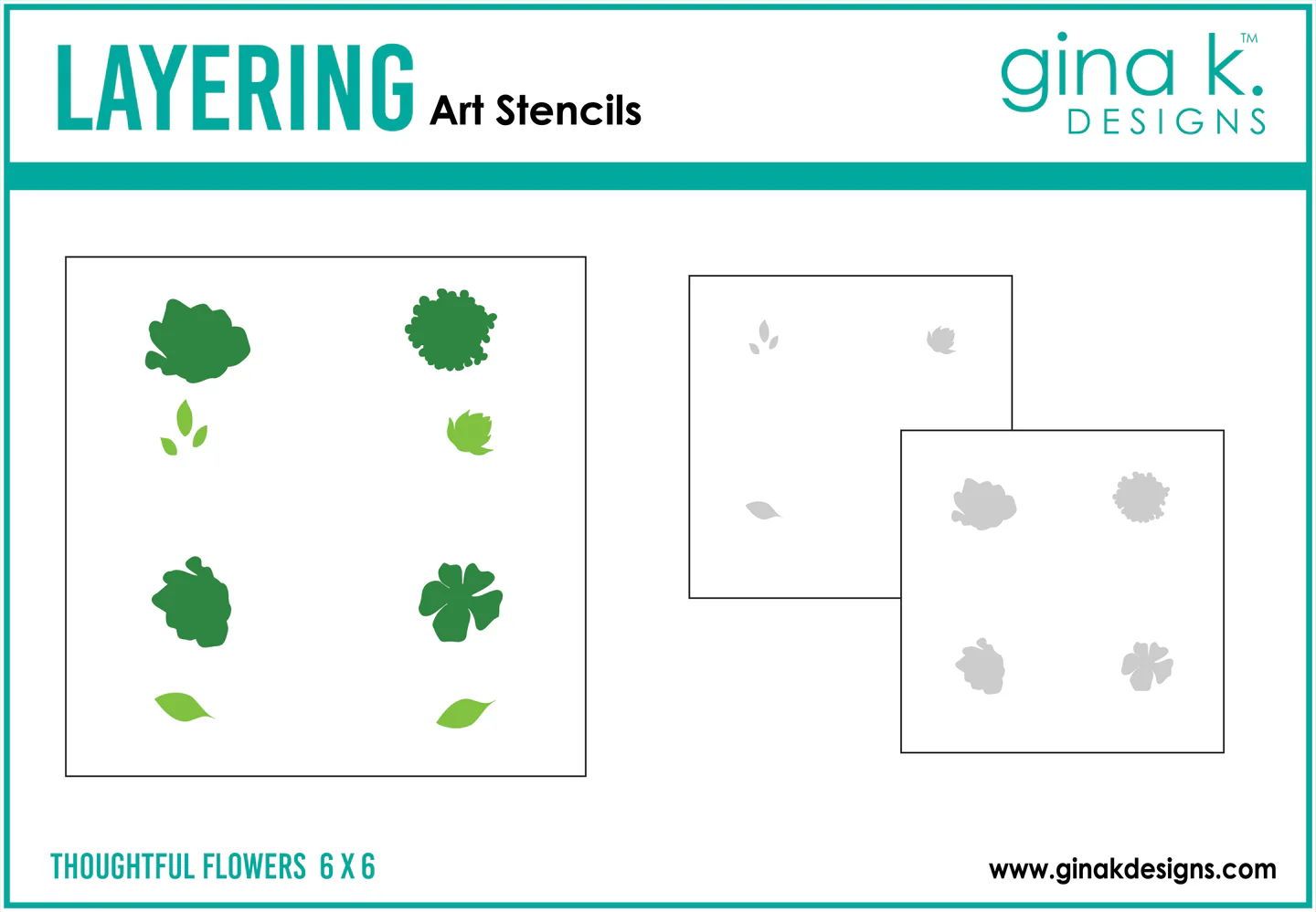 Gina K Designs - Thoughtful Flowers - STENCIL