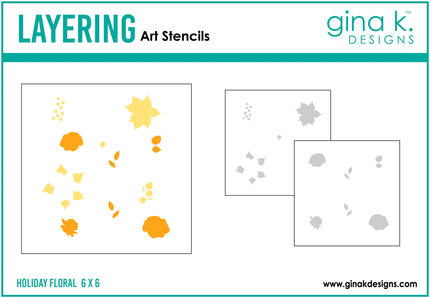Gina K Designs - Holiday Floral - STENCILS