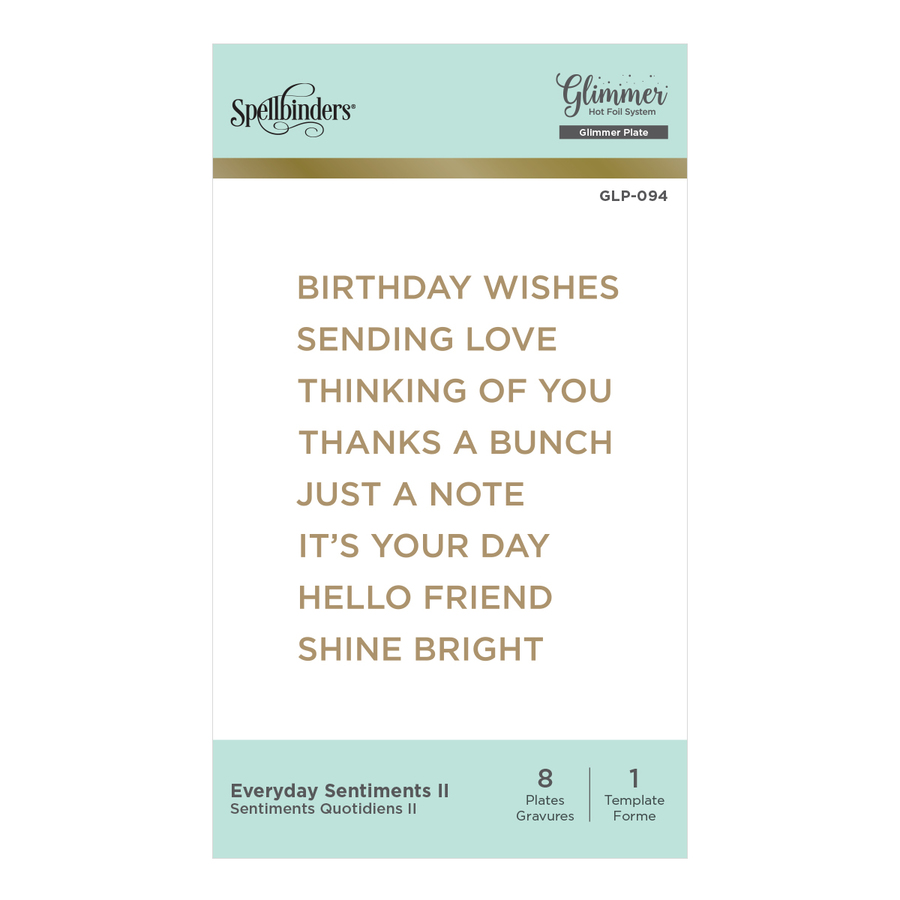 Spellbinders - Everyday Sentiments II Glimmer Hot Foil Plate