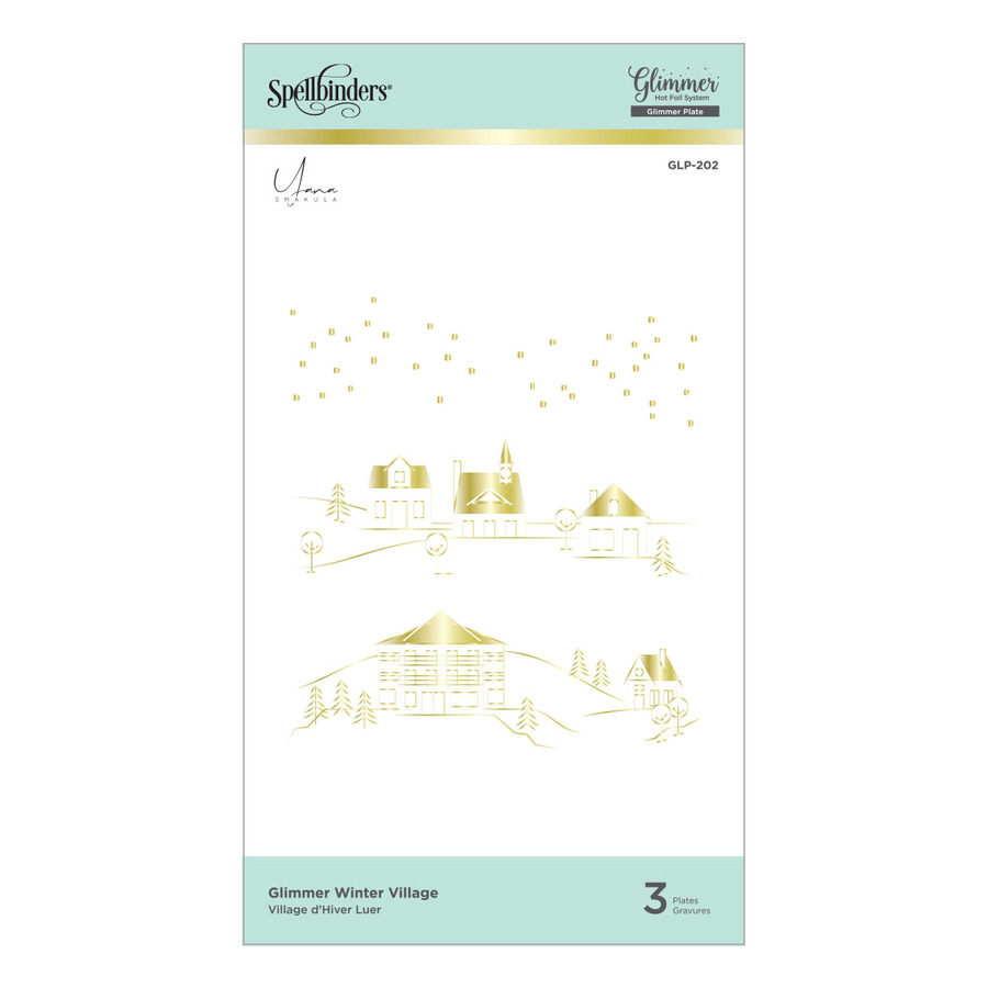 Spellbinders - Glimmer Winter Village Glimmer Hot Foil Plate from Yana's Christmas Foiled Basics Collection by Yana Smakula