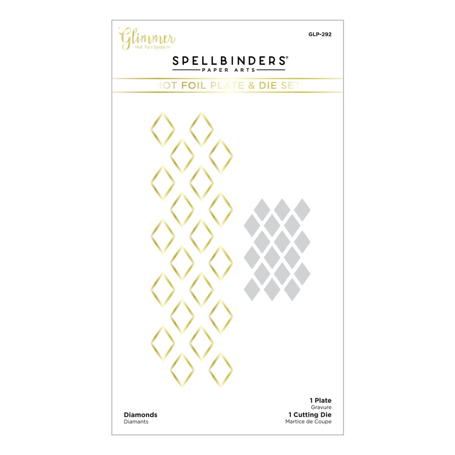 Spellbinders - Diamonds Glimmer Hot Foil Plate & Die Set from the Christmas Traditions Collection
