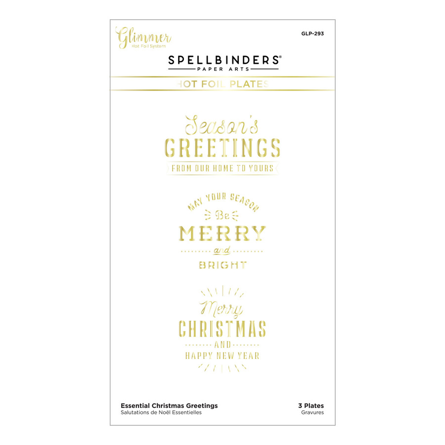 Spellbinders - Essential Christmas Greetings Glimmer Hot Foil Plate from the Christmas Traditions Collection