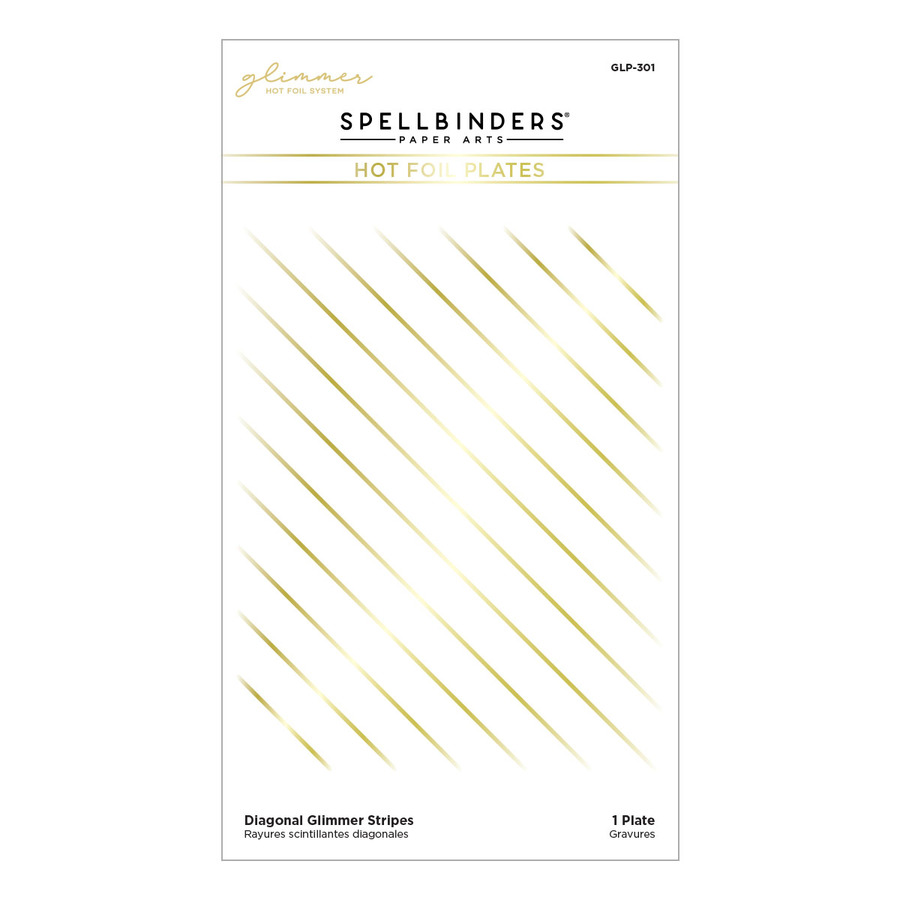 Spellbinders - Diagonal Glimmer Stripes Glimmer Hot Foil Plate from the Yana's Blooms Collection by Yana Smakula