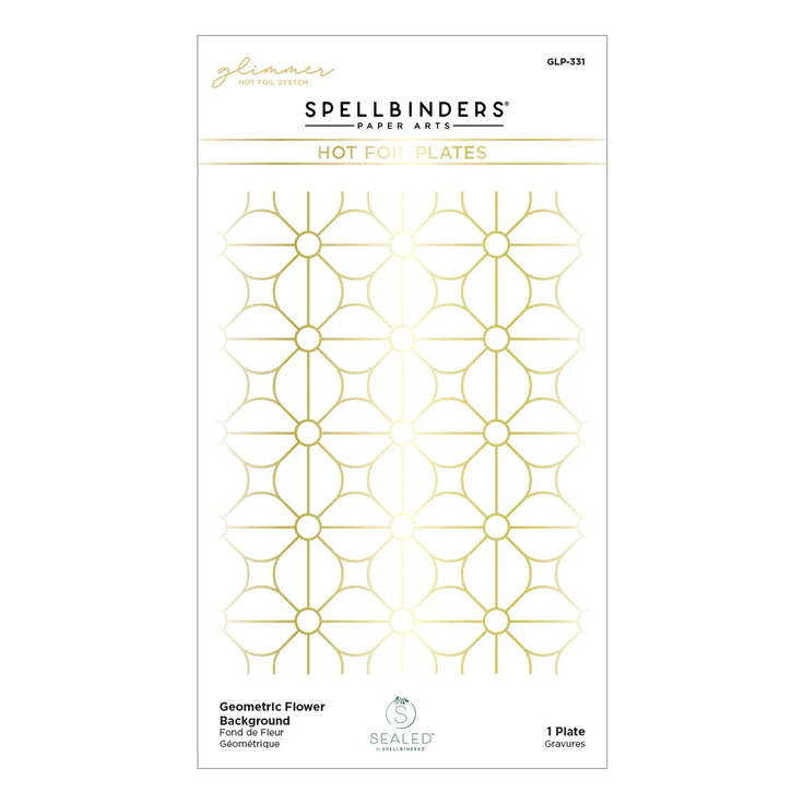 Spellbinders - GEOMETRIC FLOWER BACKGROUND GLIMMER HOT FOIL PLATE FROM THE SEALED BY SPELLBINDERS COLLECTION (SB2)