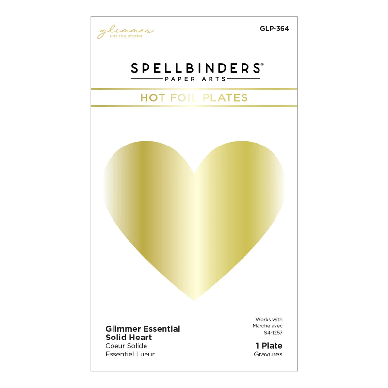 Spellbinders - GLIMMER ESSENTIAL SOLID HEART GLIMMER HOT FOIL PLATE FROM THE FLORAL REFLECTION COLLECTION