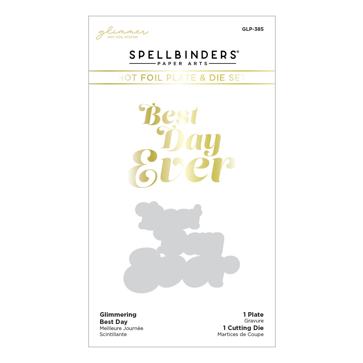 Spellbinders - Glimmering Hooray Hot Foil Plate & Die Set from the It's My Party Too Collection