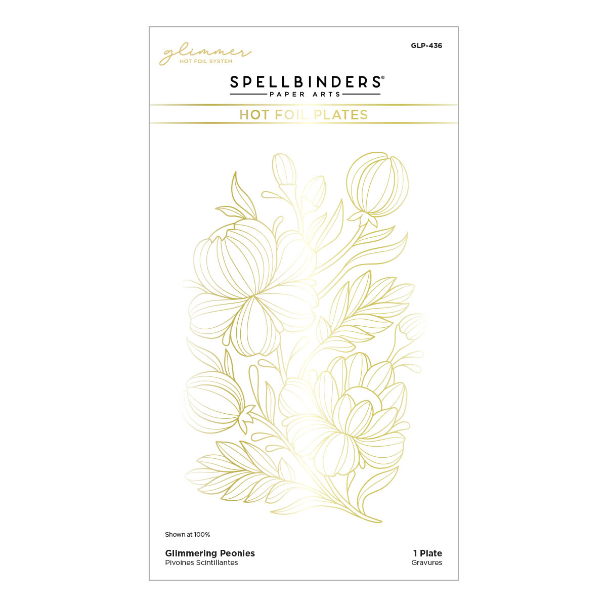 Spellbinders - Glimmering Peonies Glimmer Plate from the Glimmering Flowers Collection