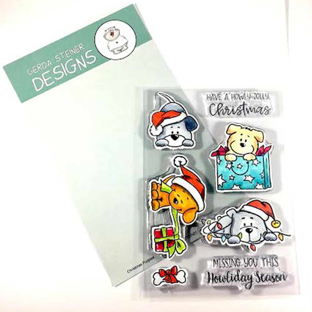 Gerda Steiner - Christmas Puppies 4x6 Clear Stamp Set